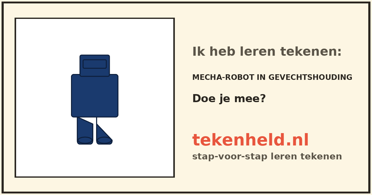 Voorbeeld: Mecha-robot in gevechtshouding tekenen in stappen