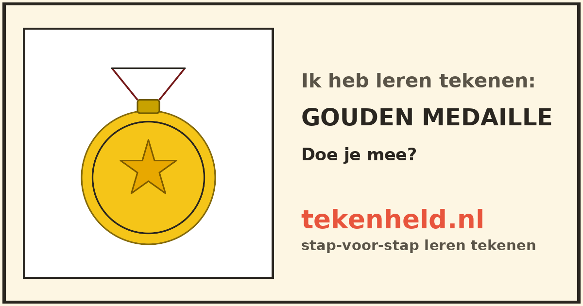 Voorbeeld: Gouden medaille tekenen in stappen