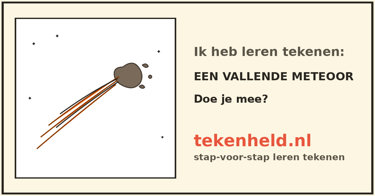 Voorbeeld: Een vallende meteoor tekenen in stappen