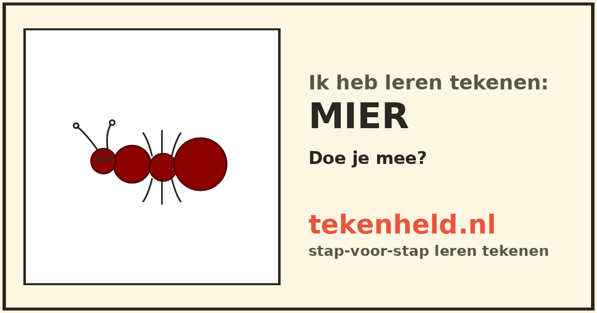 Voorbeeld: Mier tekenen in stappen