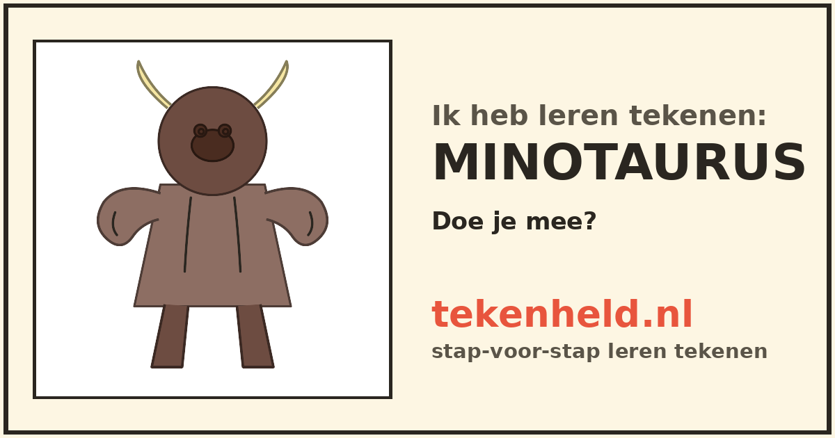 Voorbeeld: Minotaurus tekenen in stappen