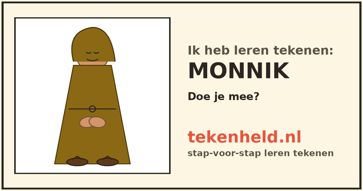 Voorbeeld: Monnik tekenen in stappen