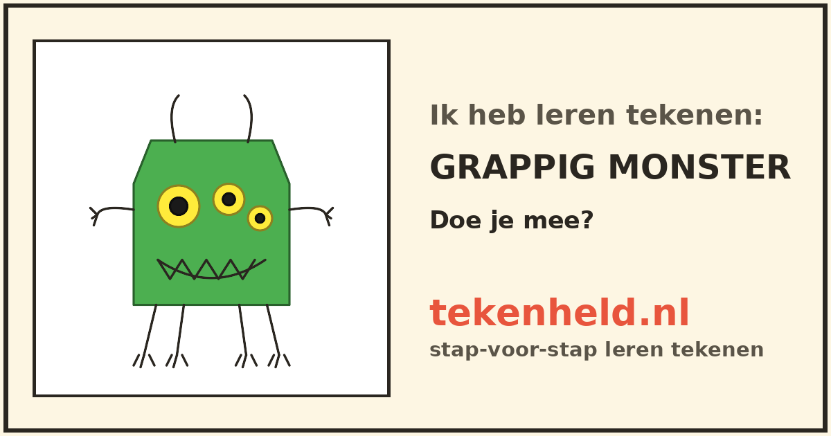 Voorbeeld: Grappig monster tekenen in stappen