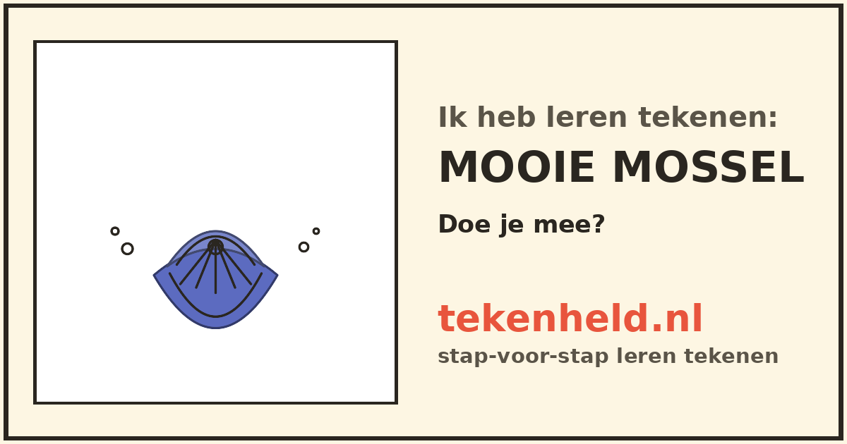 Voorbeeld: Mooie mossel tekenen in stappen
