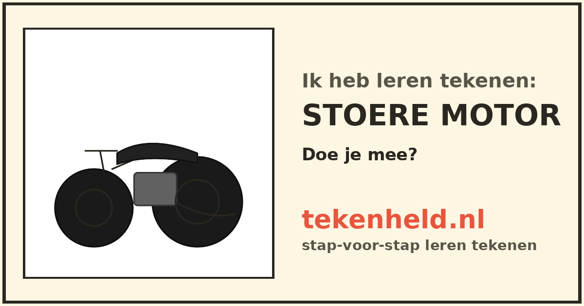 Voorbeeld: Stoere motor tekenen in stappen
