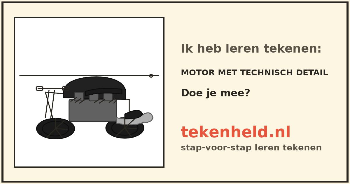 Voorbeeld: Motor met technisch detail tekenen in stappen