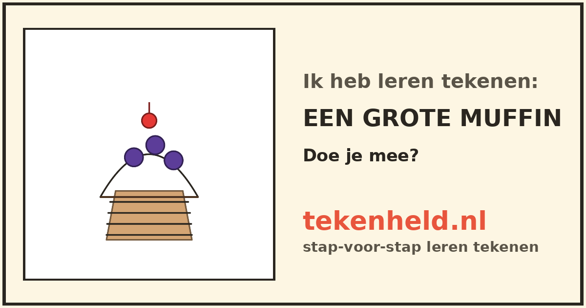 Voorbeeld: Een grote muffin tekenen in stappen