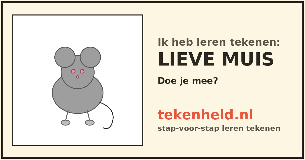 Voorbeeld: Lieve muis tekenen in stappen