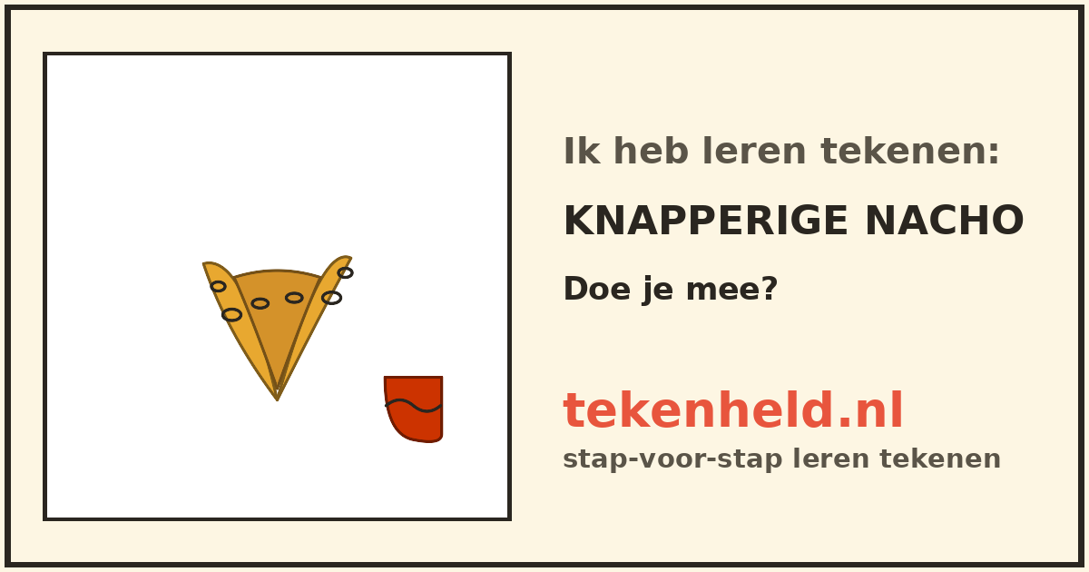 Voorbeeld: Knapperige nacho tekenen in stappen