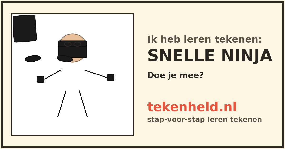 Voorbeeld: Snelle ninja tekenen in stappen