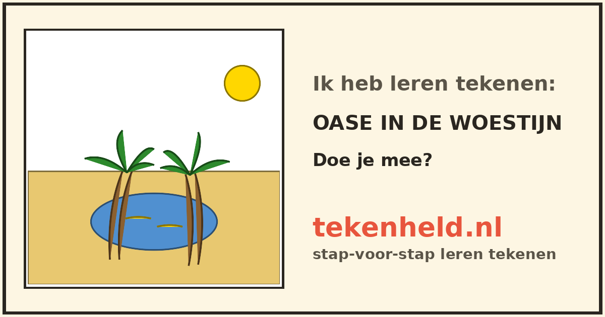 Voorbeeld: Oase in de woestijn tekenen in stappen