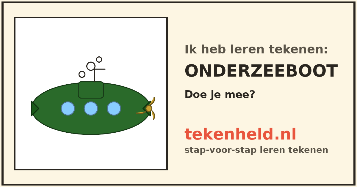 Voorbeeld: Onderzeeboot tekenen in stappen