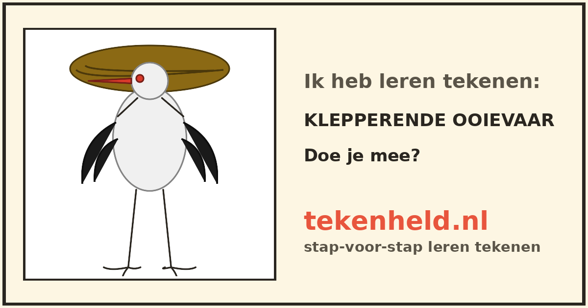 Voorbeeld: Klepperende ooievaar tekenen in stappen