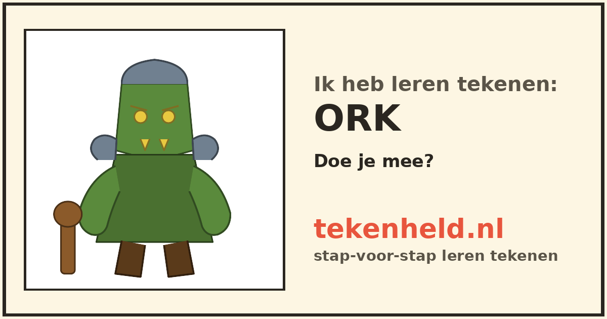 Voorbeeld: Ork tekenen in stappen