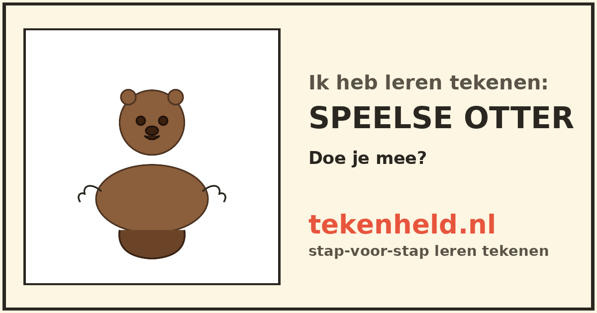 Voorbeeld: Speelse otter tekenen in stappen