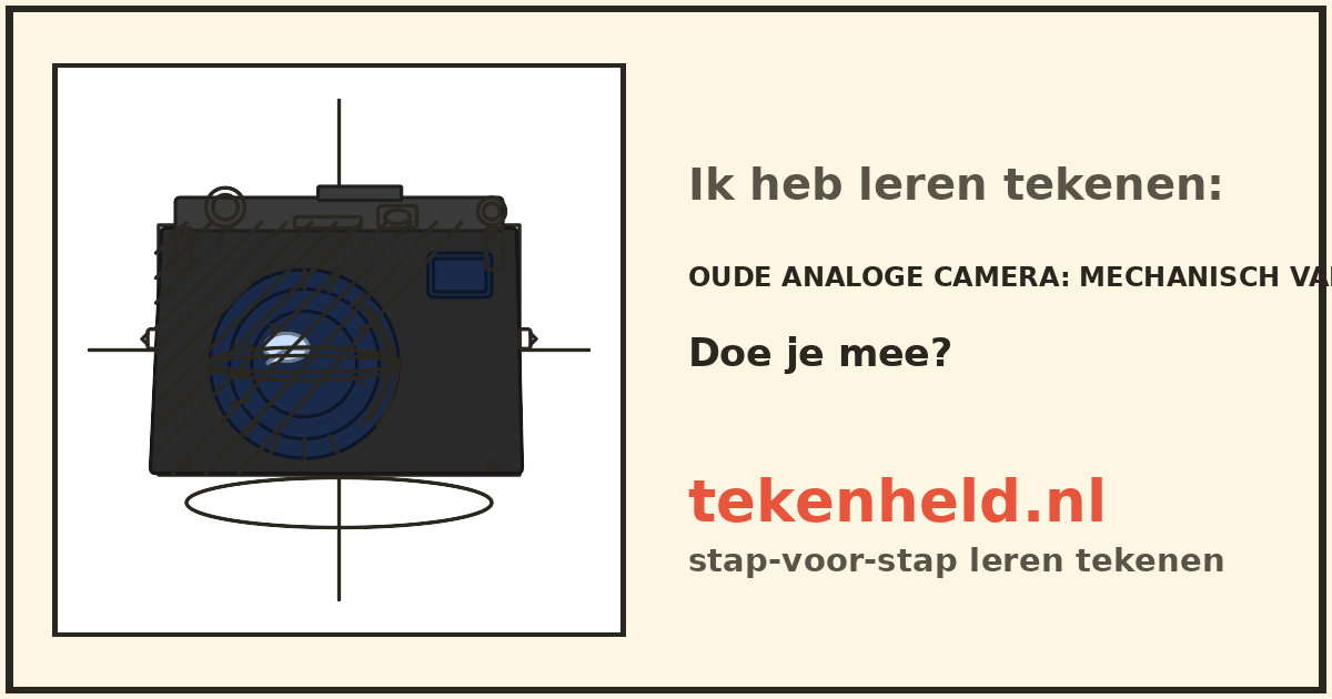 Voorbeeld: Oude analoge camera tekenen in stappen