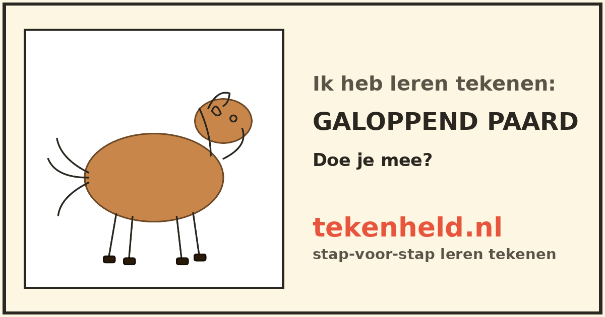 Voorbeeld: Galoppend paard tekenen in stappen