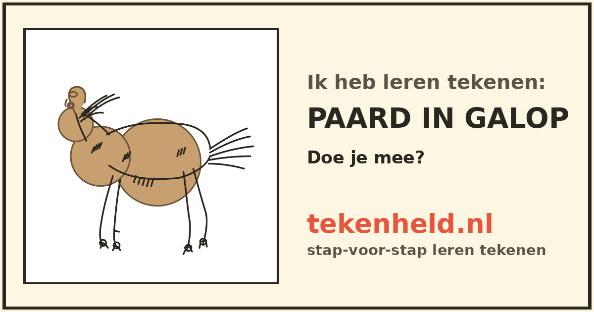 Voorbeeld: Paard in galop tekenen in stappen