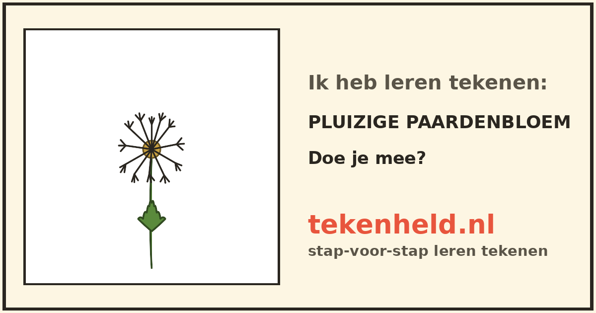 Voorbeeld: Pluizige paardenbloem tekenen in stappen