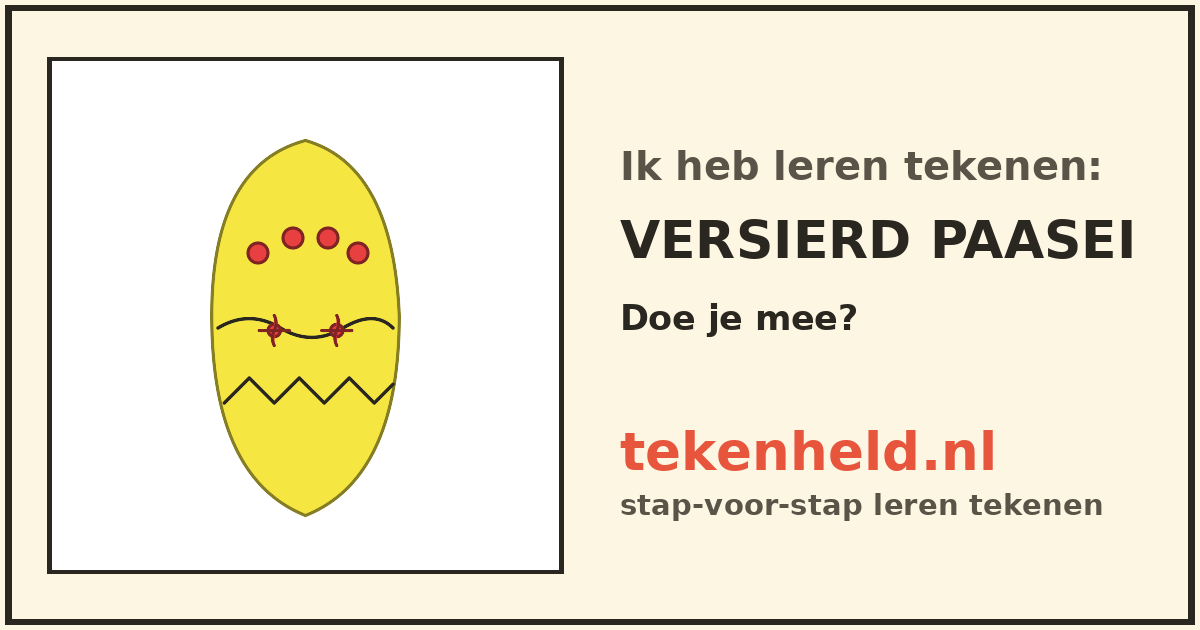 Voorbeeld: Versierd paasei tekenen in stappen