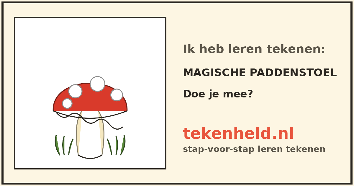 Voorbeeld: Magische paddenstoel tekenen in stappen