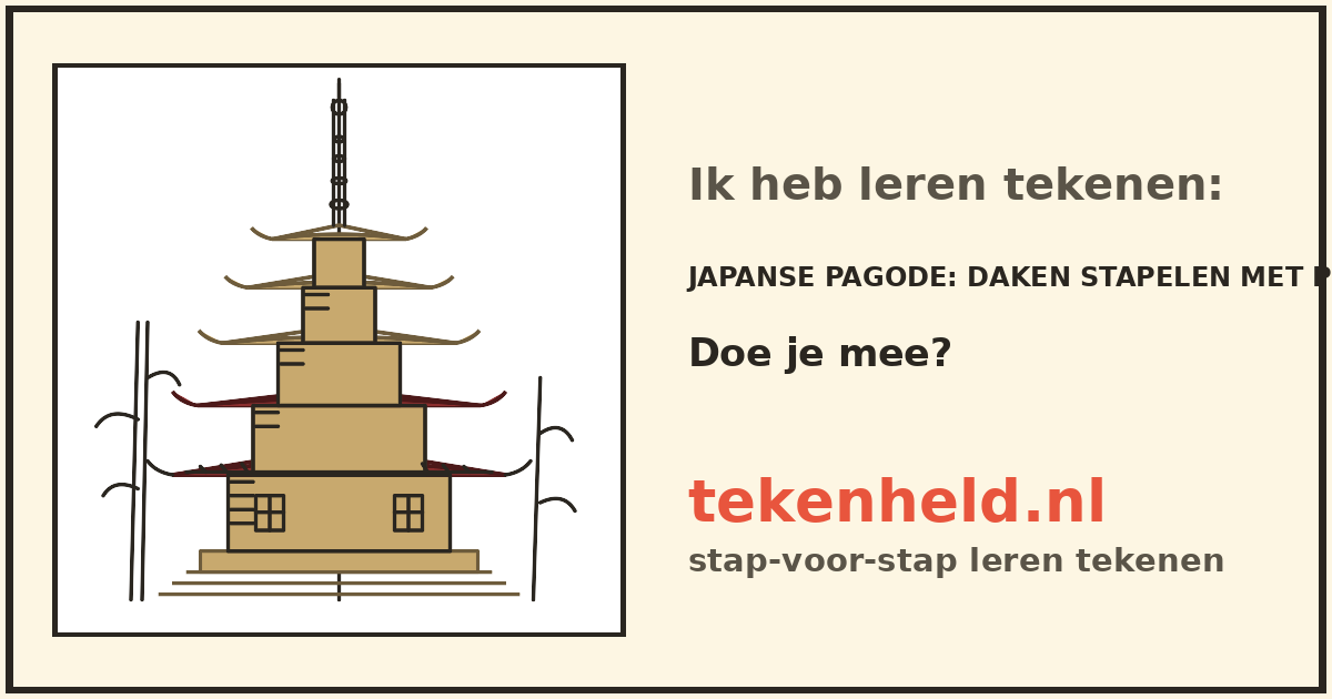 Voorbeeld: Japanse pagode tekenen in stappen