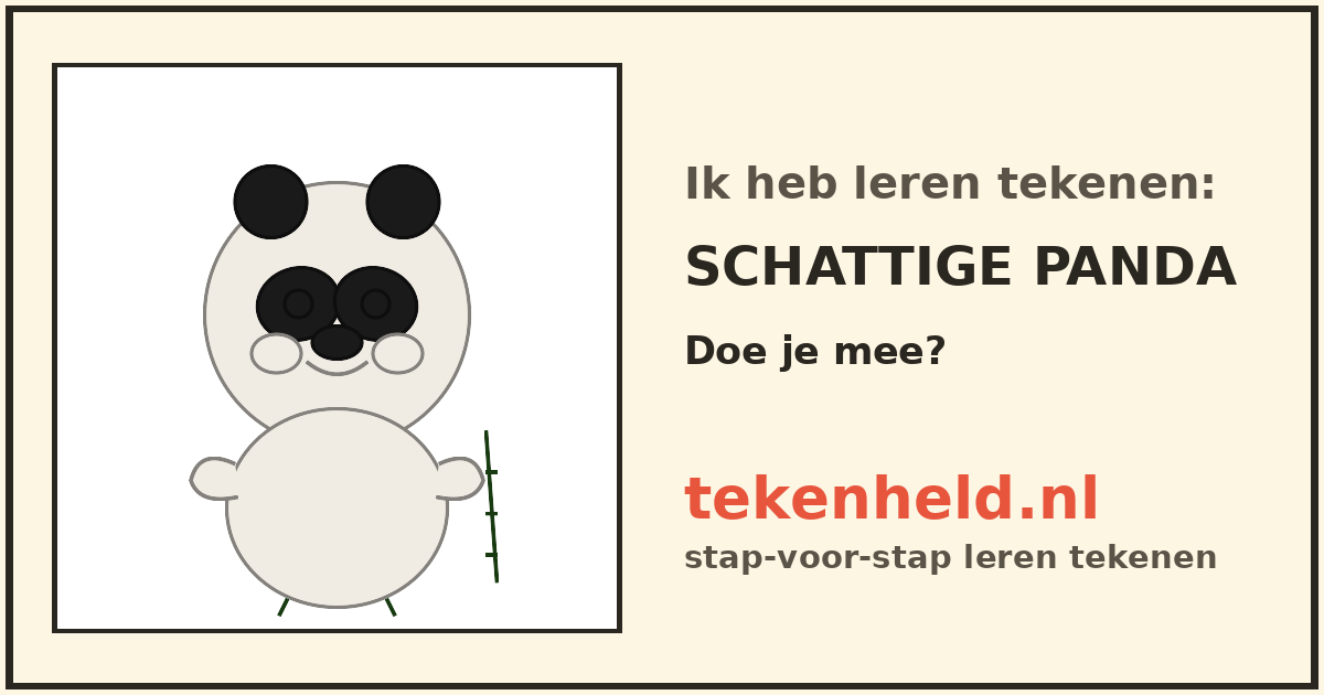 Voorbeeld: Schattige panda tekenen in stappen