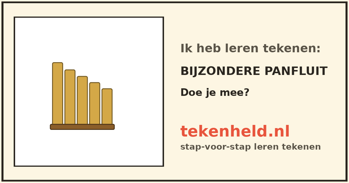 Voorbeeld: Bijzondere panfluit tekenen in stappen