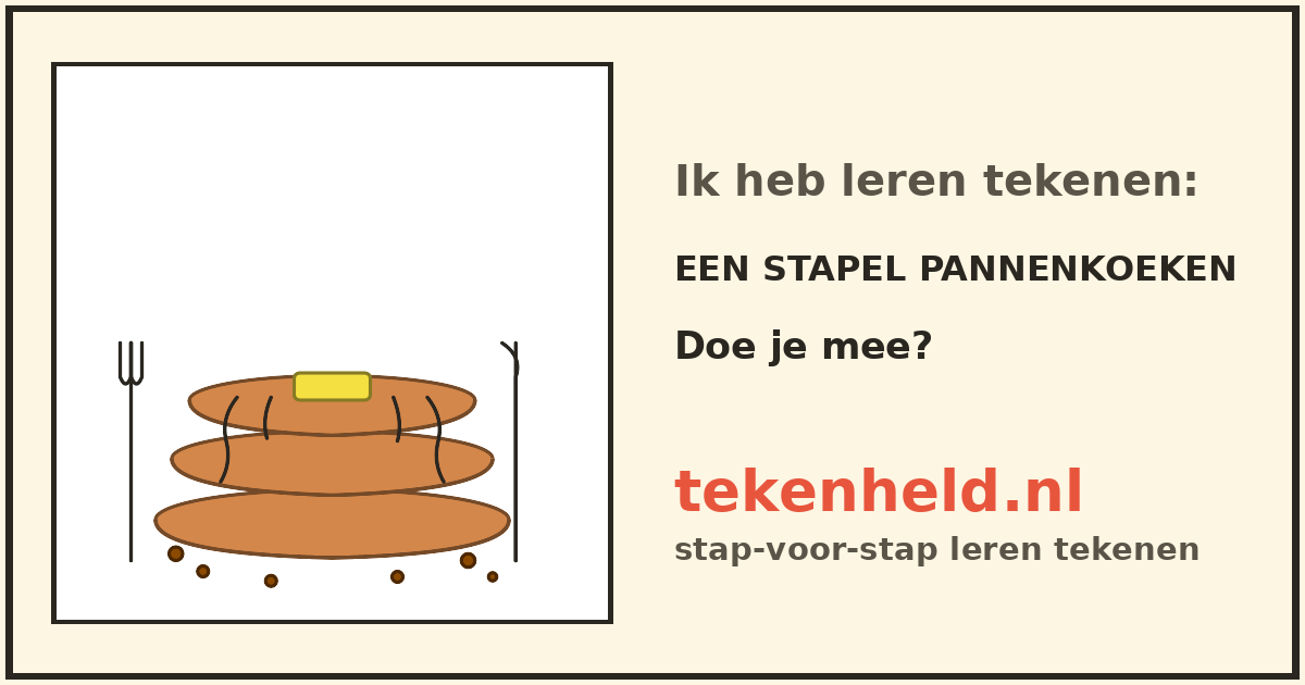 Voorbeeld: Een stapel pannenkoeken tekenen in stappen