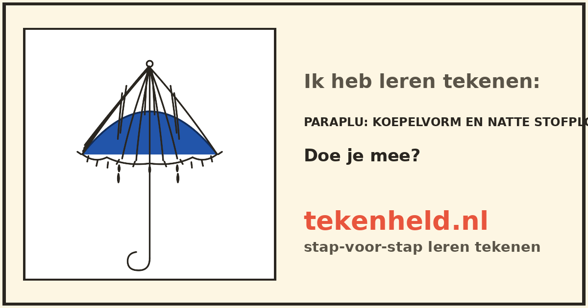 Voorbeeld: Paraplu tekenen in stappen