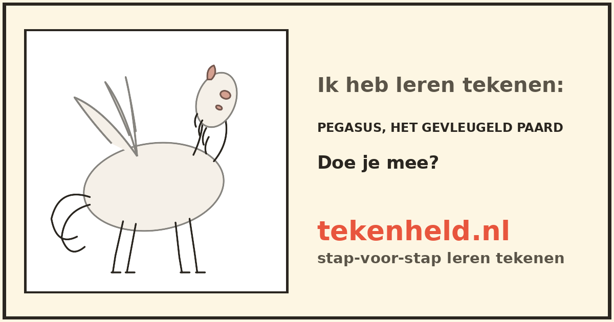 Voorbeeld: Pegasus, het gevleugeld paard tekenen in stappen