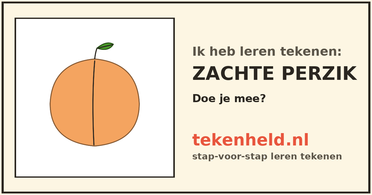 Voorbeeld: Zachte perzik tekenen in stappen