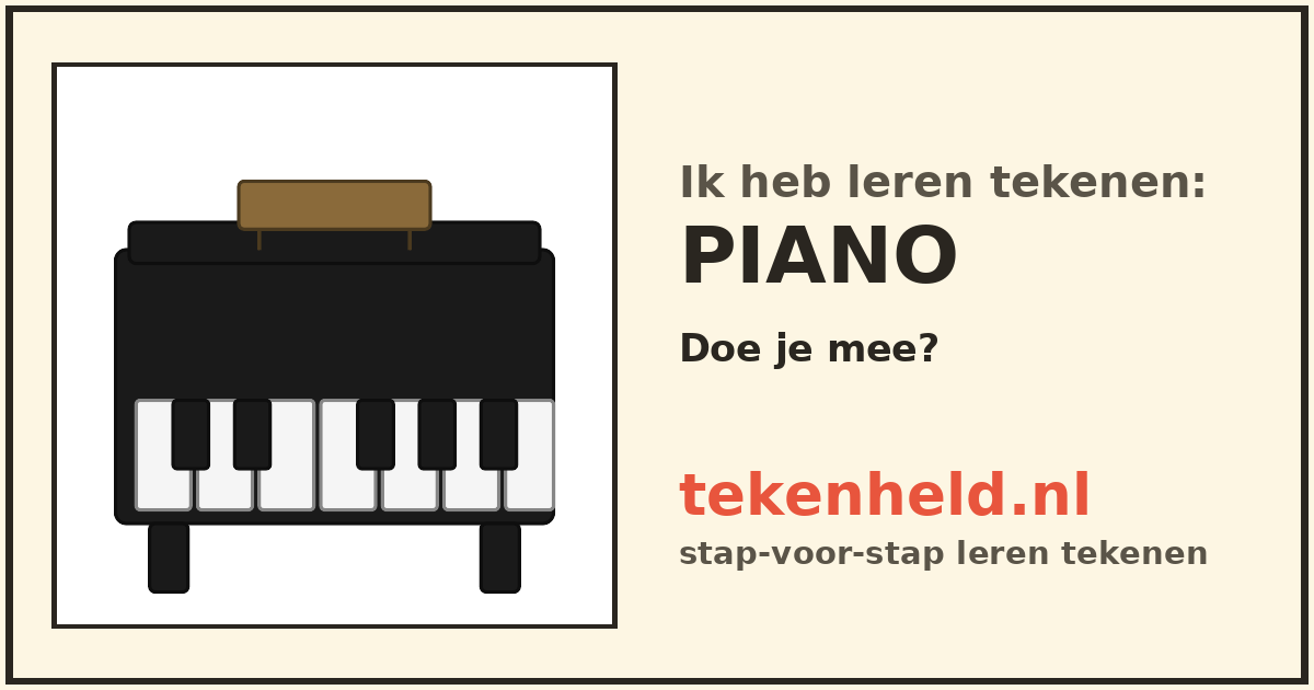 Voorbeeld: Piano tekenen in stappen