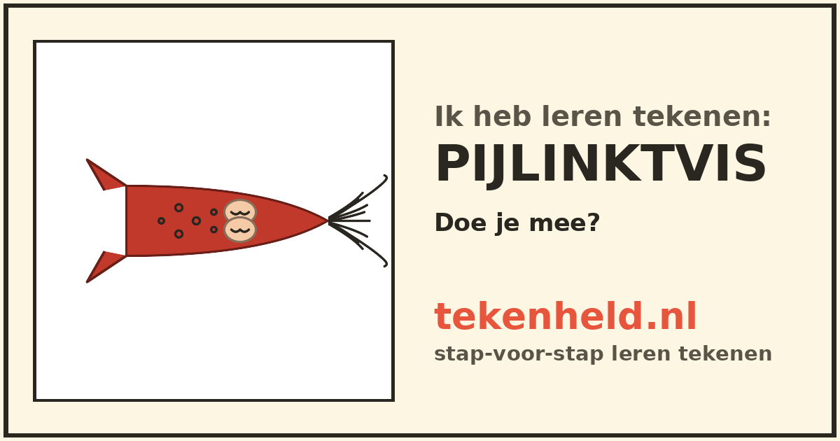 Voorbeeld: Pijlinktvis tekenen in stappen