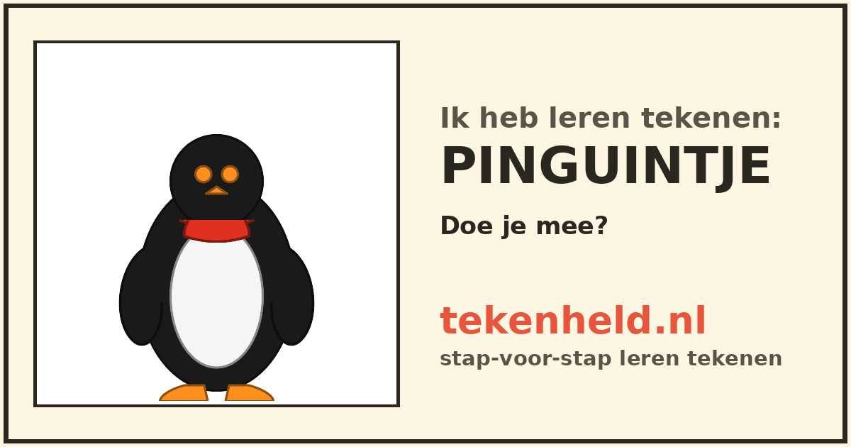 Voorbeeld: Pinguintje tekenen in stappen