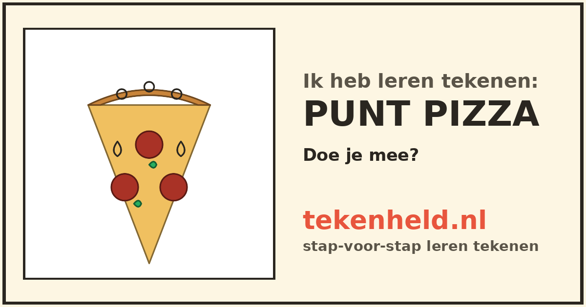 Voorbeeld: Punt pizza tekenen in stappen