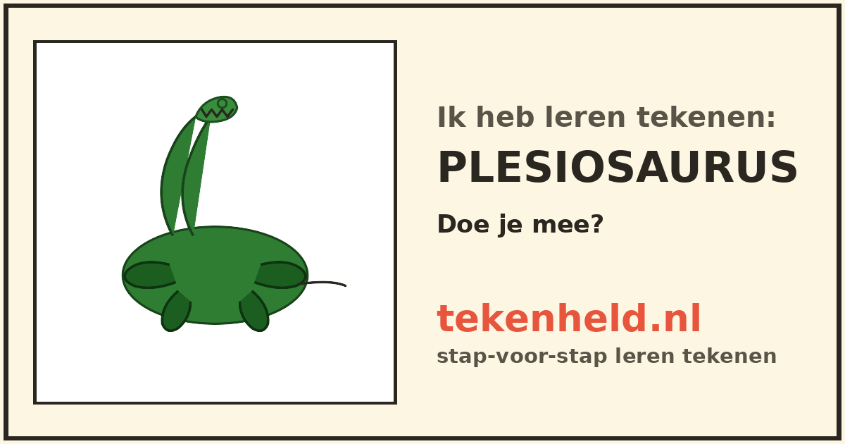 Voorbeeld: Plesiosaurus tekenen in stappen