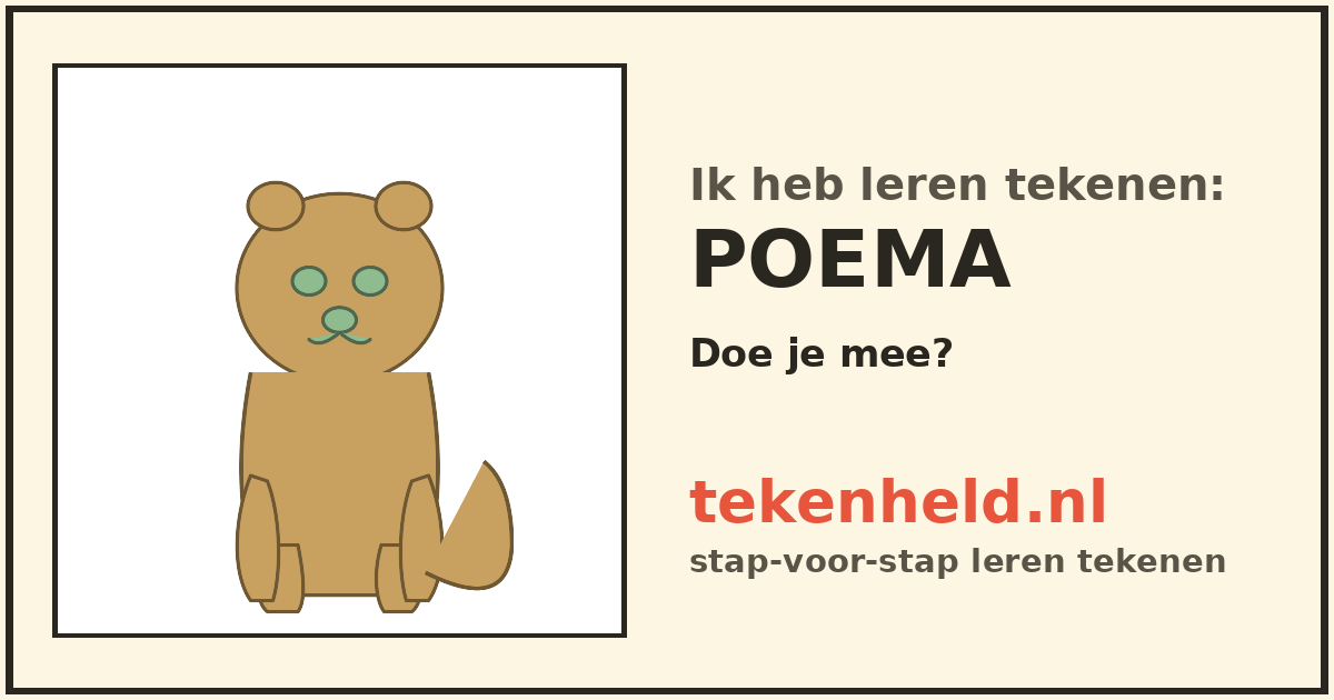 Voorbeeld: Poema tekenen in stappen