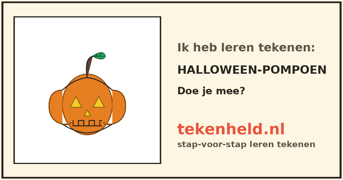 Voorbeeld: Halloween-pompoen tekenen in stappen