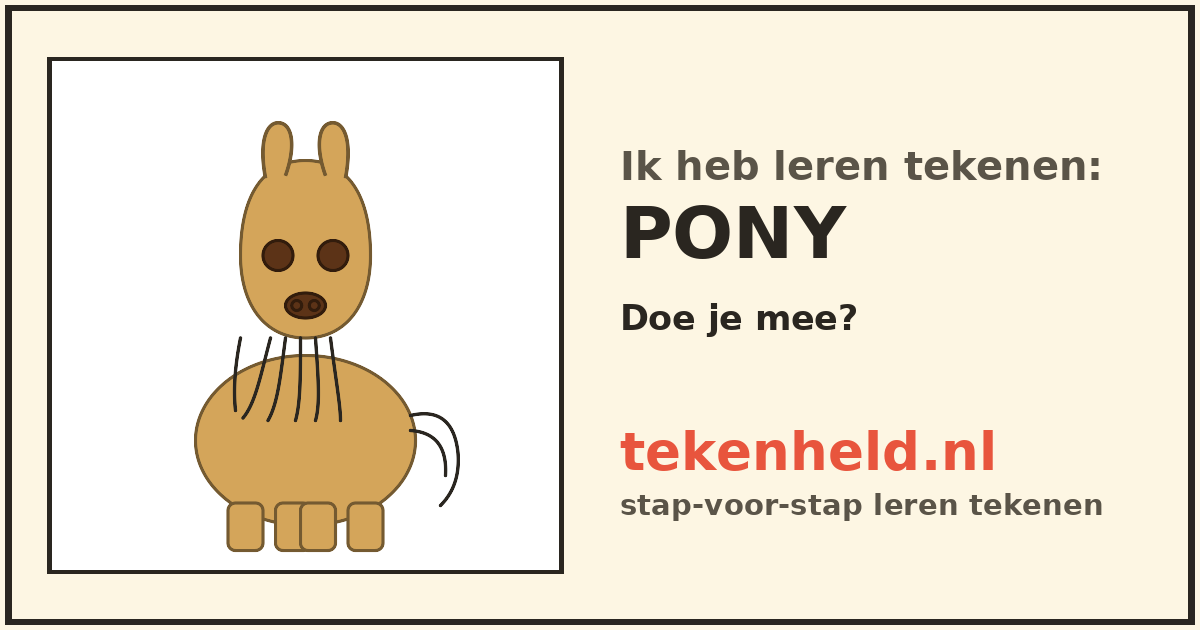 Voorbeeld: Pony tekenen in stappen