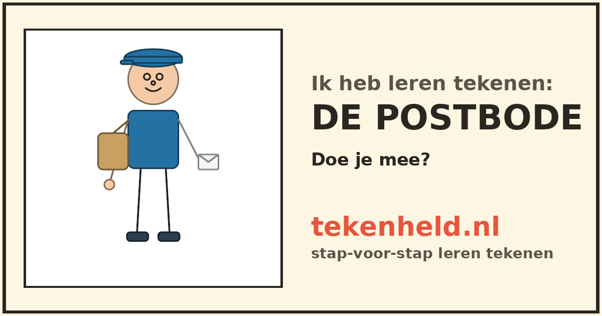 Voorbeeld: De postbode tekenen in stappen