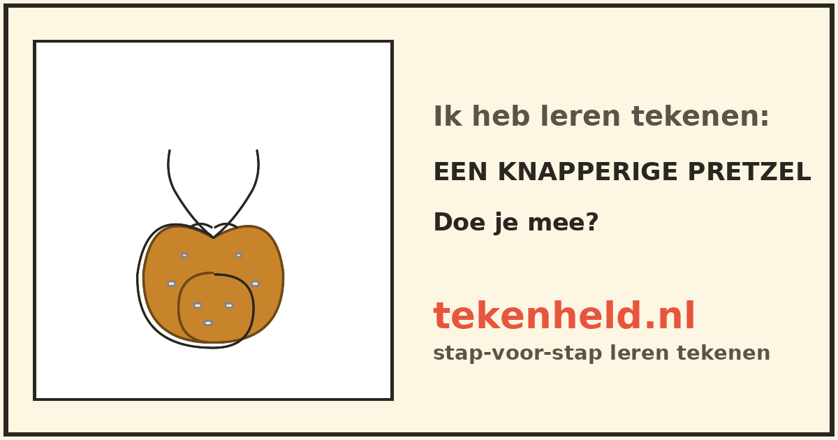 Voorbeeld: Een knapperige pretzel tekenen in stappen