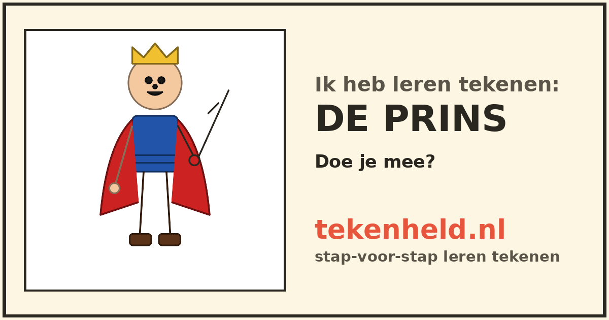 Voorbeeld: De prins tekenen in stappen