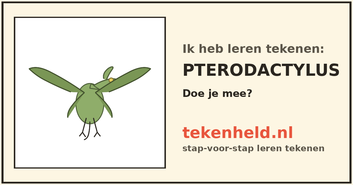 Voorbeeld: Pterodactylus tekenen in stappen