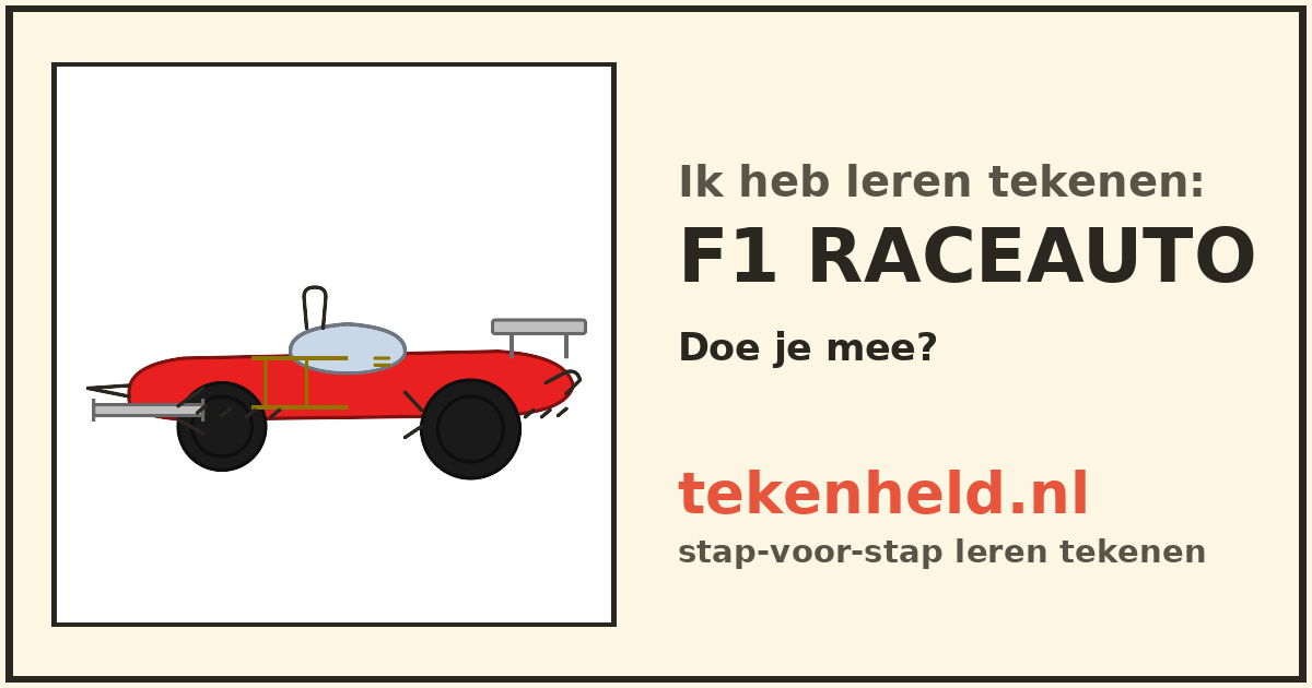 Voorbeeld: F1 Raceauto tekenen in stappen
