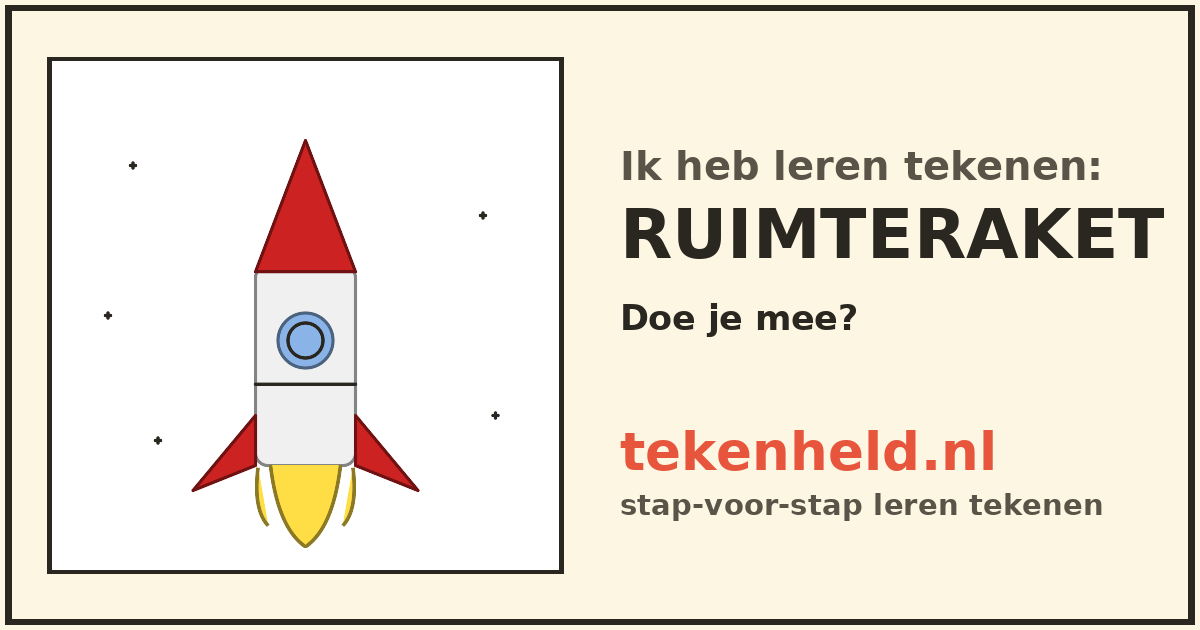 Voorbeeld: Ruimteraket tekenen in stappen