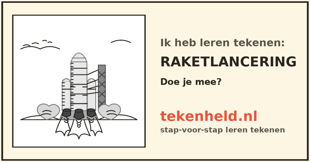 Voorbeeld: Raketlancering tekenen in stappen