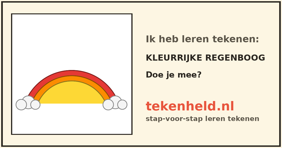 Voorbeeld: Kleurrijke regenboog tekenen in stappen