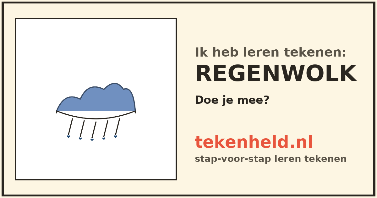 Voorbeeld: Regenwolk tekenen in stappen