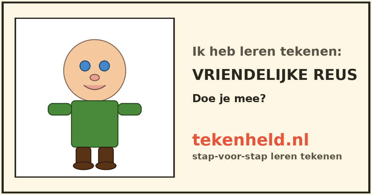 Voorbeeld: Vriendelijke reus tekenen in stappen
